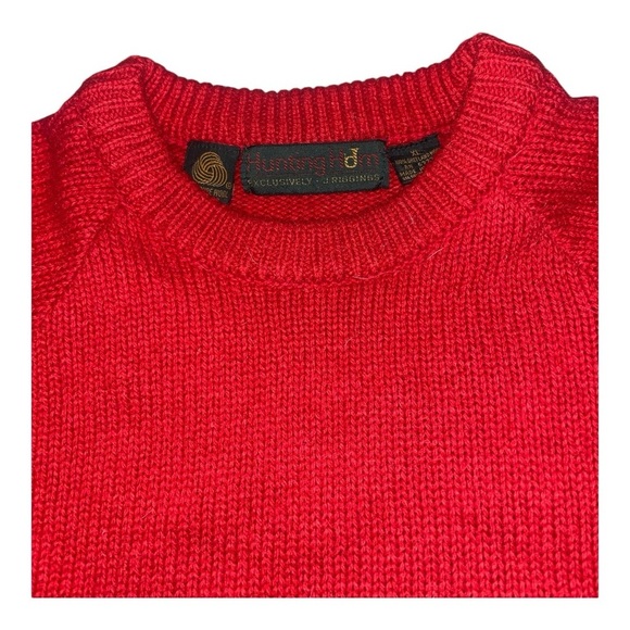Vintage Hunting Horn Exclusively J. Riggings 100% Shetland Wool Red Crewneck - Picture 4 of 8